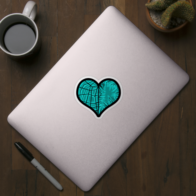 Aqua Blue Heart - Cuts & Scratch by ArtsoftheHeart